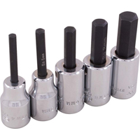 Hex Head Socket Set, Hex, 3/8" Drive, 5 Pcs - Gray Tools 29605
