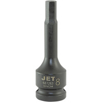 Impact Bit Socket, 8 mm x 3" L, 1/2" Drive - JET 687263