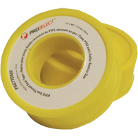 Ruban &agrave; filetage pour tuyau en PTFE pour industrie p&eacute;troli&egrave;re et gazi&egrave;re, 12,7 mm (1/2") x 6,6 m (21,67'), Jaune -  