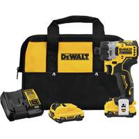 Trousse de tournevis &agrave; moteur sans balai Xtreme, 1/4", 12 V, 200 UWO couple max., Lithium-ion bloc-pile - DEWALT DCF601F2
