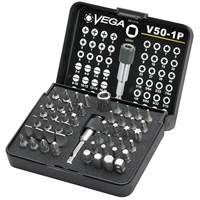 Driver Bit Set, 50 Pcs., Hex/Phillips/Pozidriv&reg;/Slotted/Square/Torx&reg; - Vega V50-1P