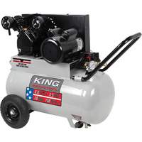Compresseur &agrave; air, &eacute;lectrique, 20 gal. (24 gal. US), 150 PSI, 120/1/240/1 V - King Canada KC-2051H2