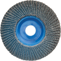 Disque &agrave; lamelles &agrave; grain grossier BlueFire, 5" x 7/8", Type 27, Grain 60, Alumine de zirconium - Norton 66623399150