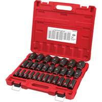 Shockwave Impact Duty Metric 6 Point Socket Set, 29 Pcs, Impact, 1/2" Drive Size, Deep - Milwaukee 49-66-7015