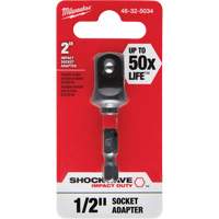 Shockwave Impact Socket Adapter, 1/4" Drive Size, 1/2" Male Size, Ball, 2" L - Milwaukee 48-32-5034CAN