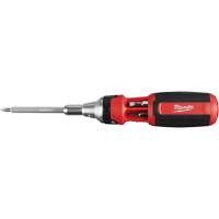 9-in-1 Square Drive Ratcheting Multi-bit Driver, 9-1/10" L, Cushion Grip Handle - Milwaukee 48-22-2322
