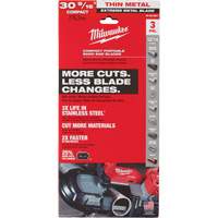 Lames-ruban pour coupes de m&eacute;taux extr&ecirc;mes, Acier rapide, 30-9/16" lo x 1/2" la x &eacute;paisseur 0,02", 12/14 dents par pouce - Milwaukee 48-39-0631