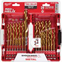 Shockwave Red Helix Drill Bit Set, 29 Pieces, Titanium - Milwaukee 48-89-4672CAN