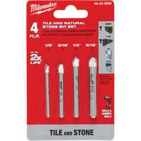 Natural Stone Bit Set, 4 Pieces, Carbide - Milwaukee 48-20-8998
