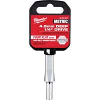 Douille m&eacute;trique avec c&ocirc;t&eacute;s Four Flats, 4,5 mm, Prise 1/4", 6 pans, Profond - Milwaukee 45-34-4011