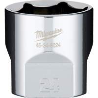 Douille m&eacute;trique avec c&ocirc;t&eacute;s Four Flats, 24 mm, Prise 3/8", 6 pans - Milwaukee 45-34-8024
