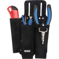 Porte-outils pour monteur de ligne, Porte-outil multiple, Cuir, 3 Poches - Outils Aurora 