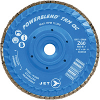 Disque &agrave; feuillets PowerBlend TRM QC ajustable, 4-1/2" x 5/8"-11, Type 27, Grain Z60, Alumine de zirconium - JET 503565