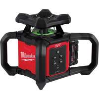 Ensemble de niveau rotatif au laser int&eacute;rieur vert M18 avec t&eacute;l&eacute;commande/r&eacute;cepteur & support mural, 1000' (304,8 m) - Milwaukee 3702-21