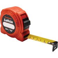 L600 Series Power Tape Measure, 1" x 26'/8 m, Imperial & Metric Graduations - Lufkin By Crescent L625CME-02