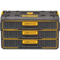 ToughSystem&reg; 2.0 Three-Drawer Unit, 21-4/5" x 12-3/10" x 12-3/5", Black/Yellow - DEWALT DWST08330