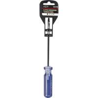 Blue Transparent Striped Slotted Screwdriver, 1/4" Tip, Round, Plastic Handle - Aurora Tools 