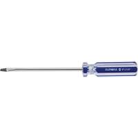 Blue Transparent Striped Slotted Screwdriver, 1/4" Tip, Round, Plastic Handle - Aurora Tools 