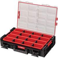 Arx X-Large Organizer with Long Bins, 23" x 15-1/5" x 5", Black - Aurora Tools 