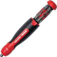 13-in-1 Automotive Ratcheting Multi-Bit Screwdriver, Cushion Grip Handle - Megapro 211R1C36RD