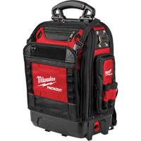 PackOut Structured Backpack, 9-1/2" L x 18" W, Black/Red, Polyester - Milwaukee 48-22-8303