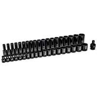 Jeu de douilles &agrave; 6 pans standards & profondes, SAE et m&eacute;triques, 39 Mcx, Chocs, Prise de 1/2", Profond - Gearwrench 099575084980