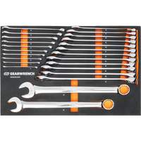 12-Point Long Pattern Combination Metric Wrench Set in Foam Storage Tray, Open-Ended, 24 Pieces, Metric - Gearwrench 099575101069