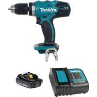 LXT Compact Drill-Driver Kit, Lithium-Ion, 18 V, 1/2"/1-7/16" Chuck, 420 in-lbs Torque - Makita DDF453Y002