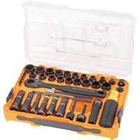 Jeu complet de douilles &agrave; chocs ouvertes & basculantes KNECT, 39 Mcx, Chocs - Klein Tools 65500KNECT