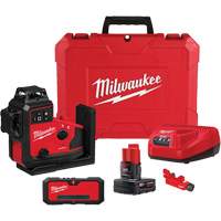 M12 Green 360° 3-Plane Laser with Automatic Alignment & Receiver - Milwaukee 3642-21
