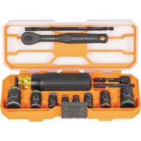 Jeu de tournevis &agrave; cliquet avec douilles &agrave; chocs r&eacute;versibles Flip-16 KNECT, 13 M - Klein Tools 65242