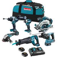 Ensemble 6 outils &agrave; moteur sans balai LXT, 18 V - Makita DLX6109TX1