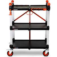 Chariot de chantier pliable &agrave; 3 &eacute;tag&egrave;res SITERUNNER, 30-3/5" lo x 20" la x 42-1/2" h, Noir - Crescent F3SCBL