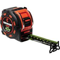 Shockforce NITE EYE Tape Measure, 1-1/4" x 16'/5 m, Metric/SAE Graduations - Lufkin By Crescent L1316CMEB-02