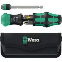 Tournevis &agrave; cliquet Kraftform Kompakt 26 RA-R avec pochette, Prise Plastique - Wera Tools 05051516001