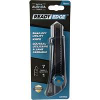 Couteau professionnel de 18 mm avec verrouillage &agrave; cliquet READYEDGE, Acier inoxydable, Robuste, Prise en Plastique - Outils Aurora 