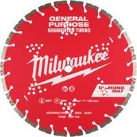 Lame diamant&eacute;e segment&eacute;e turbo &agrave; usage g&eacute;n&eacute;ral DIAMOND MAX - Milwaukee 49-93-9016