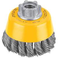 Brosse boisseau en fil de carbone torsad&eacute; &agrave; haute performance, 3" dia. x 5/8"-11 arbre - DEWALT DW4910S