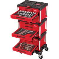 366-Piece Master Mechanics Hand Tool Set with PACKOUT Drawers & Dolly, 16-3/10" x 22-1/5" x 48-5/8", Black/Red - Milwaukee 48-22-9495