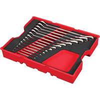 Jeu de cl&eacute;s SAE avec organisateur pour tiroirs PACKOUT, Combinaison &agrave; cliquet, 15 morceaux, Imp&eacute;rial - Milwaukee 48-22-0157