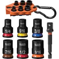 Jeu de douilles &agrave; chocs SAE pr&ecirc;t &agrave; emporter, 7 Mcx, Chocs, Prise de 3/8" - Klein Tools 33808