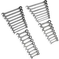 72-Tooth 12 Point Standard & Stubby Wrench Set, Ratcheting Combination, 34 Pieces, Imperial and Metric - Gearwrench 85034