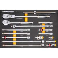 Ensemble d'outils &agrave; cliquet et d'entraînement 1/2" &agrave; 90 dents avec plateau de rangement en mousse - Gearwrench 86522