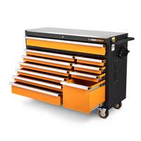 Armoire &agrave; outils roulante avec dessus de travail en acier inoxydable, 11 tiroirs, 52" la x 18" p x 36" h, Noir/Orange - Gearwrench 83247