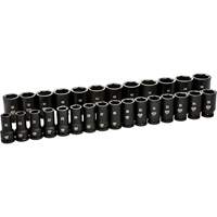 6 Point Metric Socket Set, 28 Pcs, Impact, 3/4" Drive Size, Deep - Gearwrench 84033