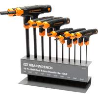 Jeu de cl&eacute;s hexagonales SAE avec manche en T et embout sph&eacute;rique, 10 mcx, Imp&eacute;rial - Gearwrench 83523