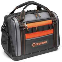 Sac ouvert de 17" pour outils d'ouvrier, Polyester, 3 pochettes, Noir/Gris/Orange - Crescent CTB1750T