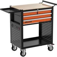 Chariot utilitaire, 4 tiroirs, Noir/Orange - Dynamic Tools D069104