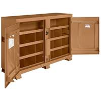 Model 129 Bin Storage Cabinet with Padlock, Steel, 48 Cubic Feet, Tan - Knaack 129-KL