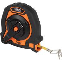 Closed Reel Long Tape Measure, 10 mm x 100', Imperial Graduations - Klein Tools 94100CR